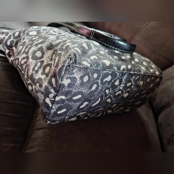 VINTAGE COACH audrey ocelot Metallic sparkly Bling Cheetah Print Shoulder Purse - Picture 8 of 16